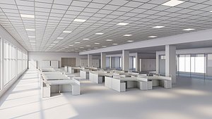 3D low poly office interior