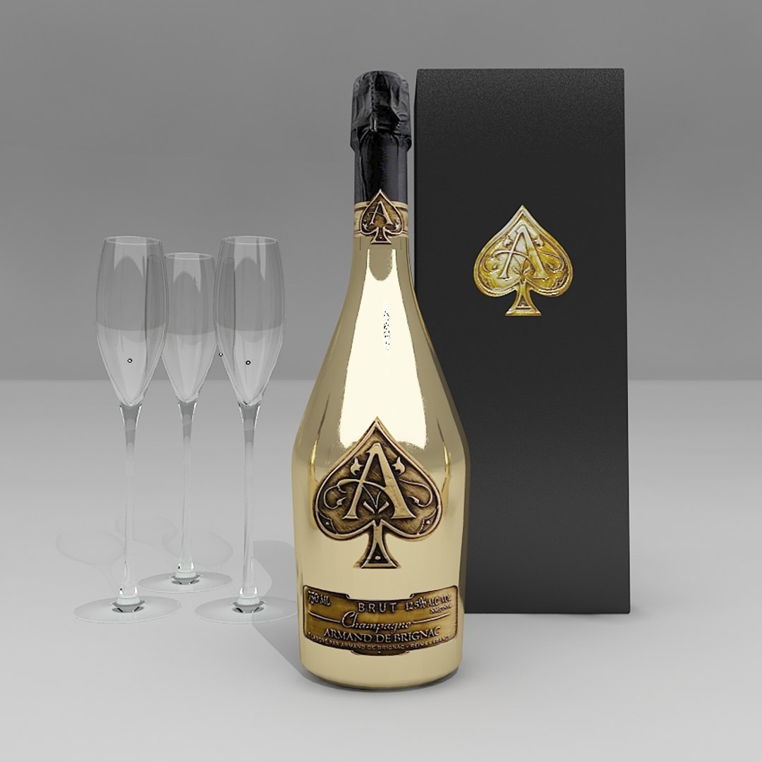 Ace of Spades Champagne 3D model - Download Food on