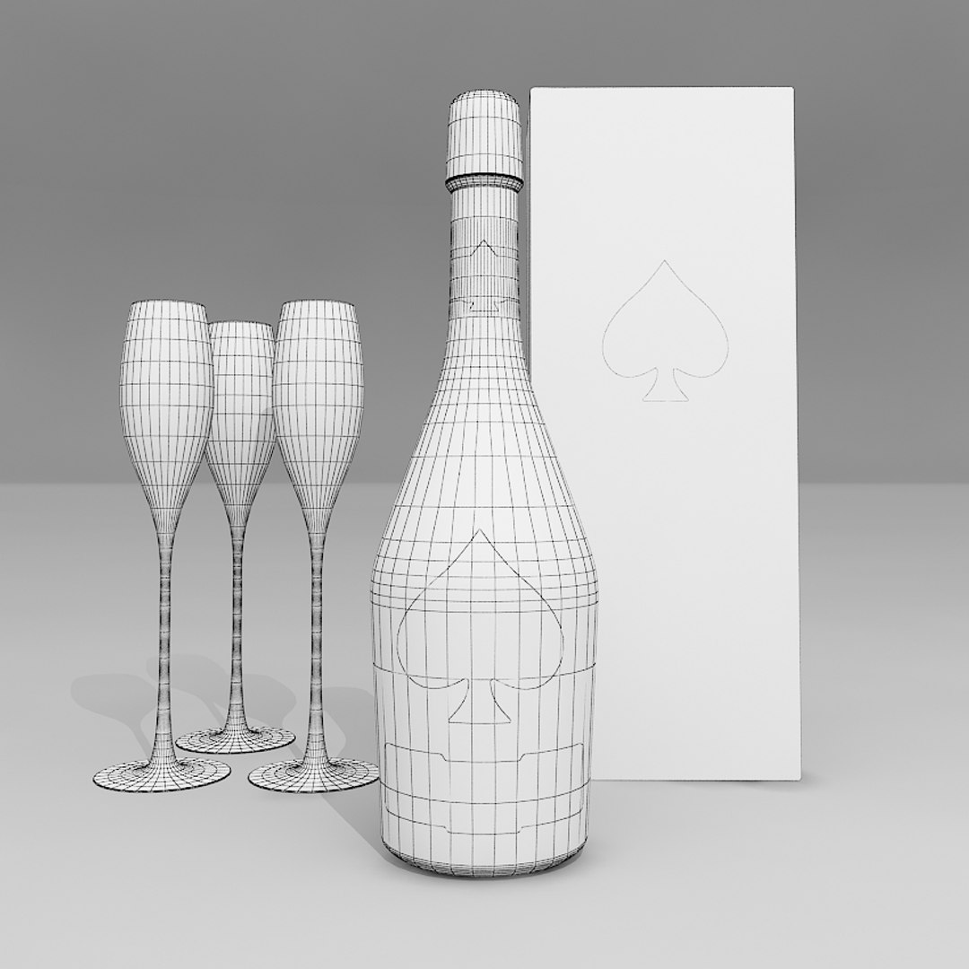 Ace of Spades Champagne 3D model - Download Food on