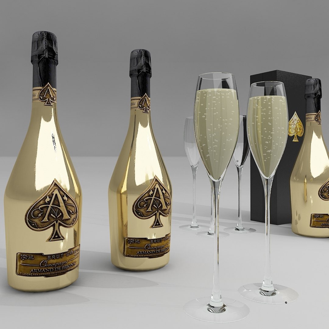 armand brignac champagne 3d model