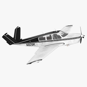 Private Aircraft Beechcraft Bonanza S35 V Tail Rigged 3D