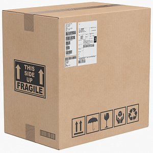 3D Cardboard Box 5 Closed