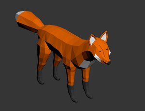 3D model fox rigged