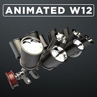 W12 Engine Working Animated
