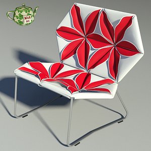 3d antibodi flower chair design model