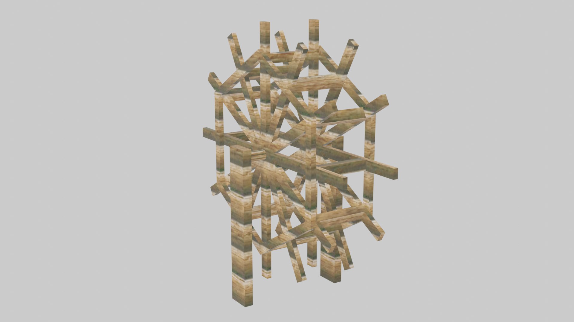 Wooden Water Wheel 3D Model - Traditional Lift Wheel With Timber Frame ...
