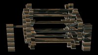 Wooden Water Wheel 3D Model - Traditional Lift Wheel with Timber Frame for Village Scene farmhouse