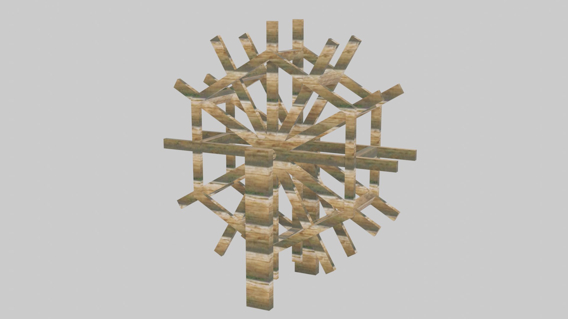 Wooden Water Wheel 3D Model - Traditional Lift Wheel With Timber Frame ...