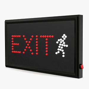Exit Red LED Light Display ON model