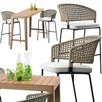 Tribu CTR Bar Chair set 3D model