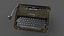 Vintage tabletop typewriter PBR low-poly game ready