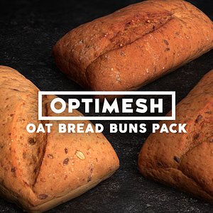 oat breads pack 3D model