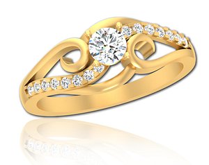 Solitaire Diamond Women Ring Valentine Engagement Ring 3DM model