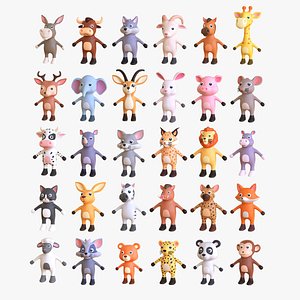 High-Quality 3D Cute Animal Animated Pack 01 3D model