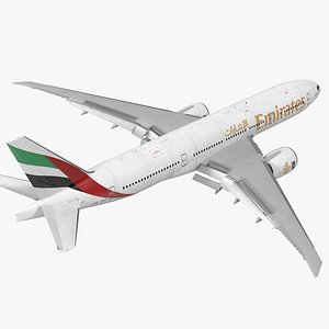 Boeing 777 200LR Emirates Airlines Rigged 3D Model