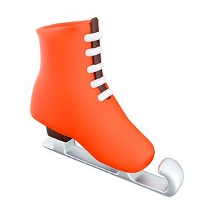 3d  red ice skates icon 3D model