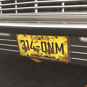 Rusty Vintage Colorado License Plate 1991 Yellow