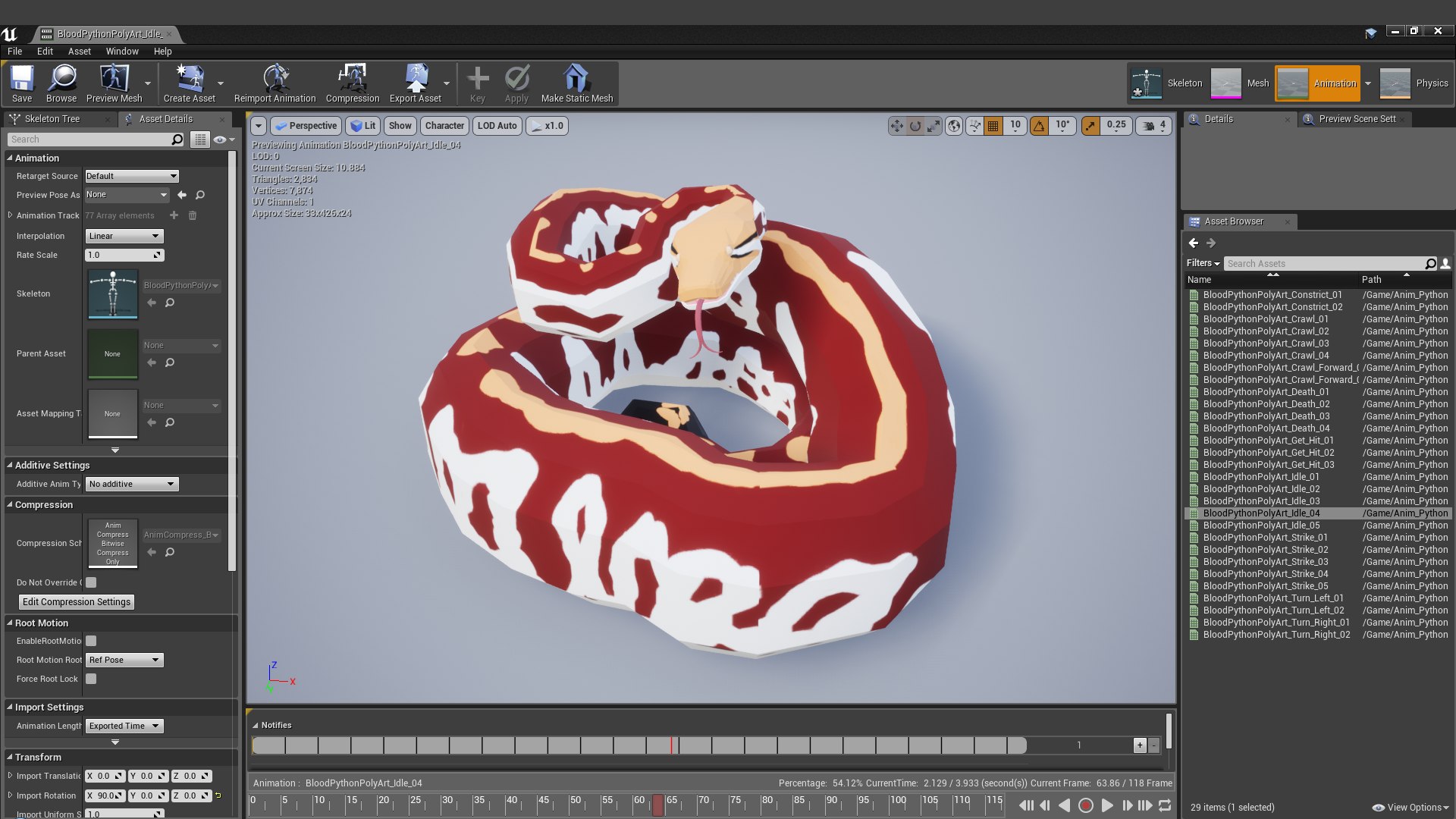 3D model blood python animation - TurboSquid 1392785