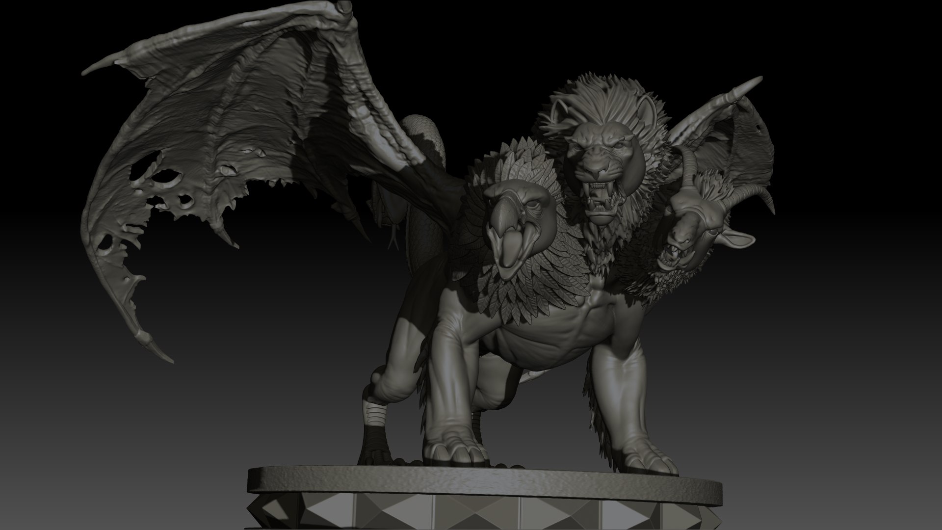 3D Chimera High Poly For 3d Print - TurboSquid 2391231