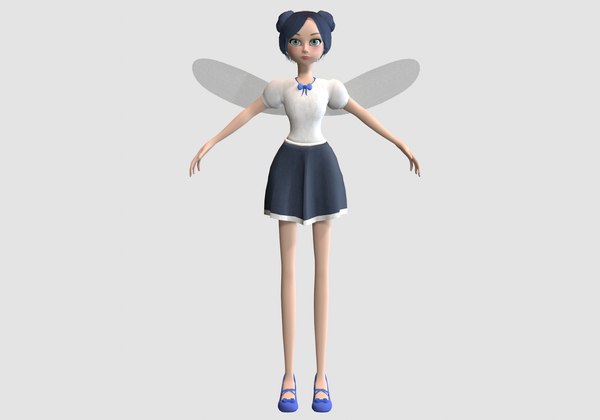 blue fairy girl 3D model