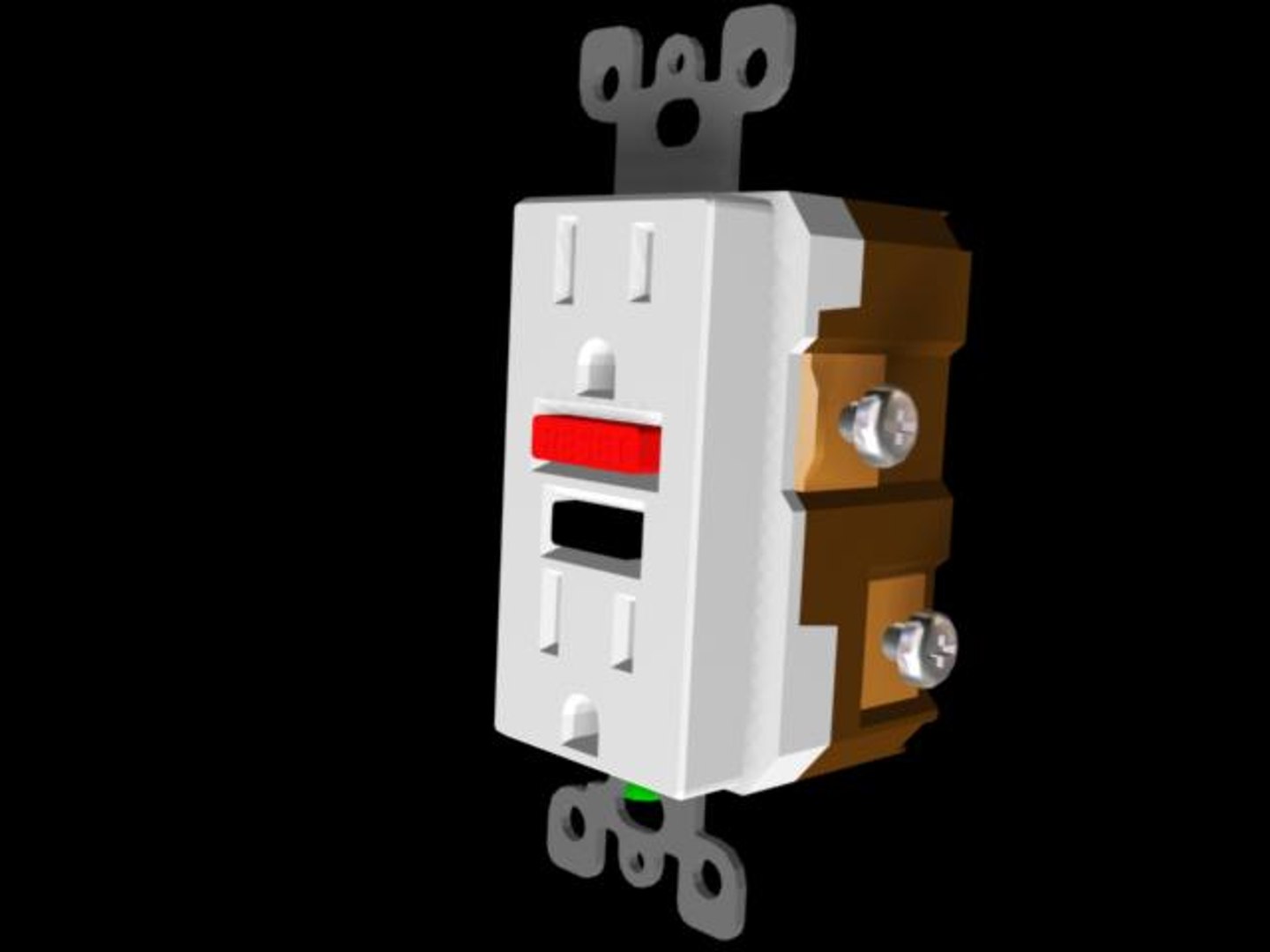ground gfci electrical 3d model