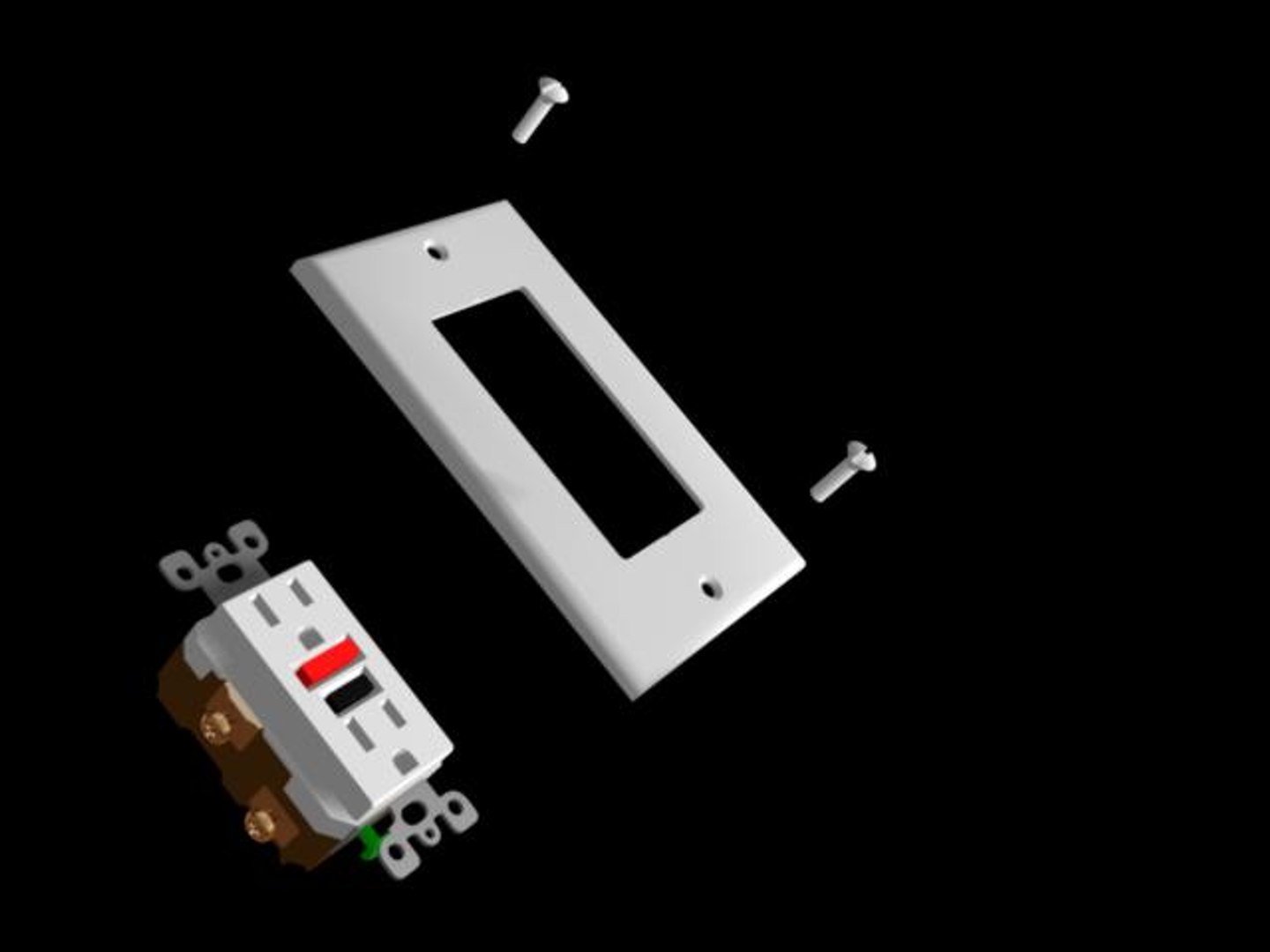 ground gfci electrical 3d model
