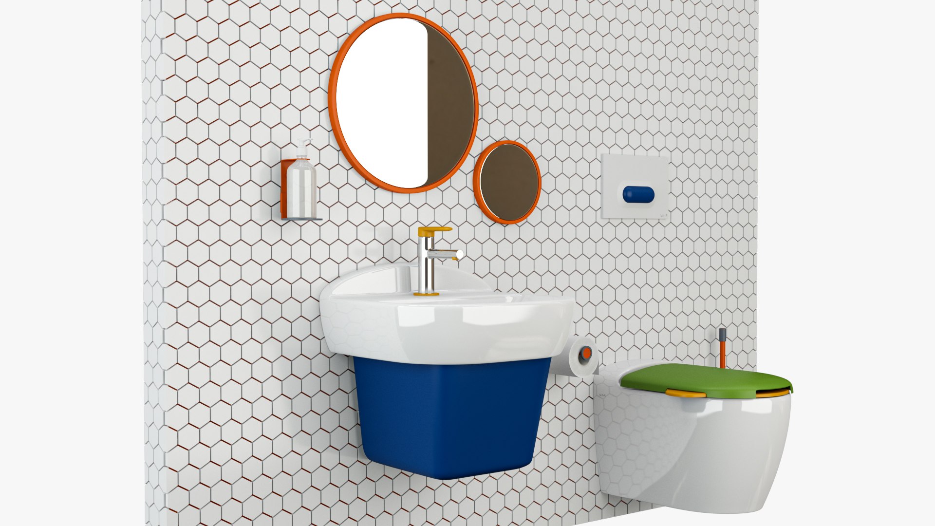 Vitra Sento Kids Bathroom Set 3D Model - TurboSquid 1615837