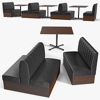 Modular Cafe Booth Seating with Wooden Tables