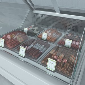 custom refrigerated showcase sausages 3d max