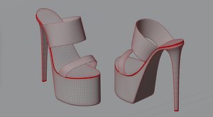 Women high heels sandals 3D model