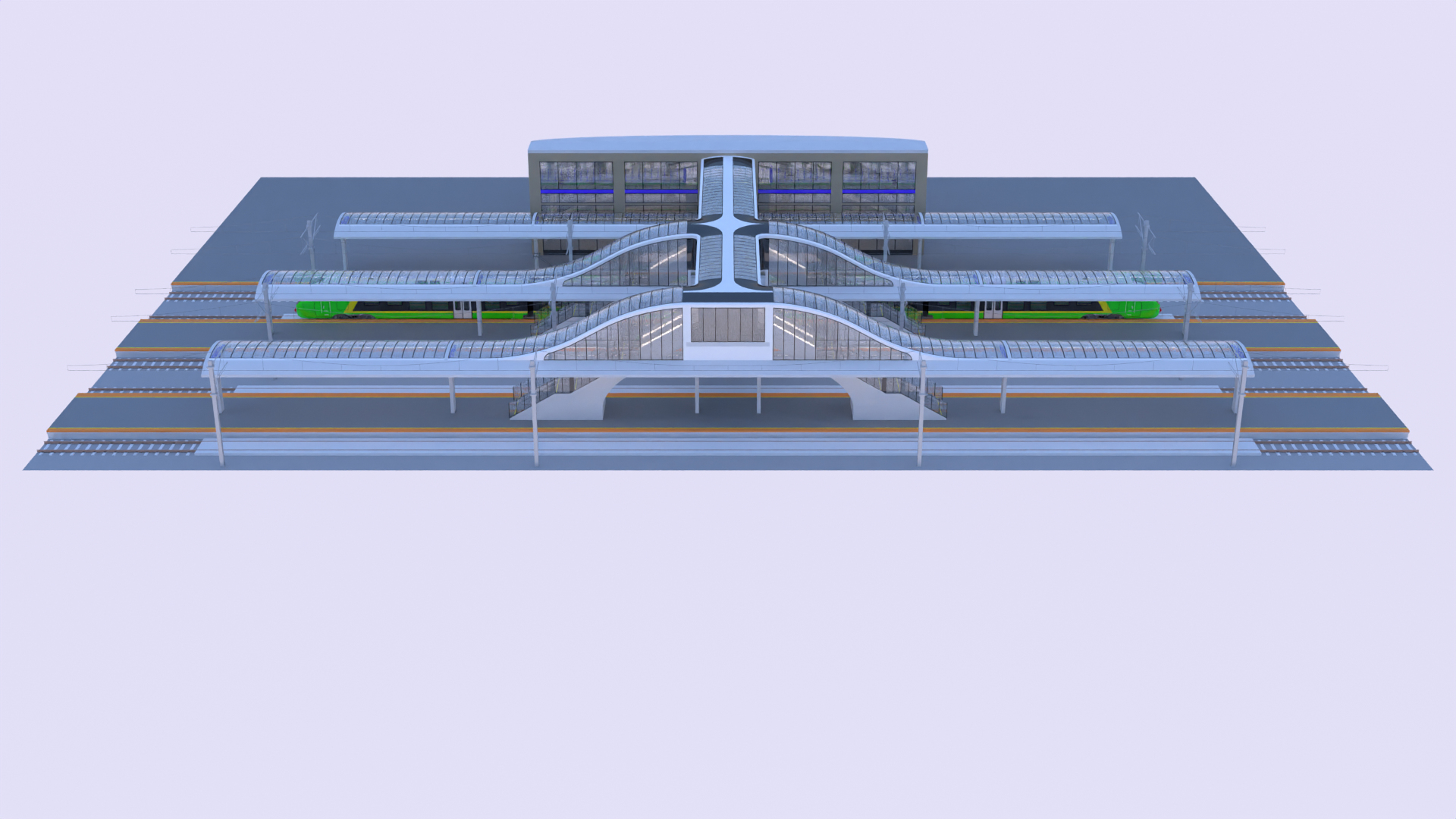 3D Station With Stadler Kiss II - TurboSquid 2389171