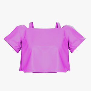 3D Stylish Pink Crop Top - Game Ready 3D Clothing