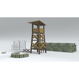laos Game Guard Tower Control Point 3D