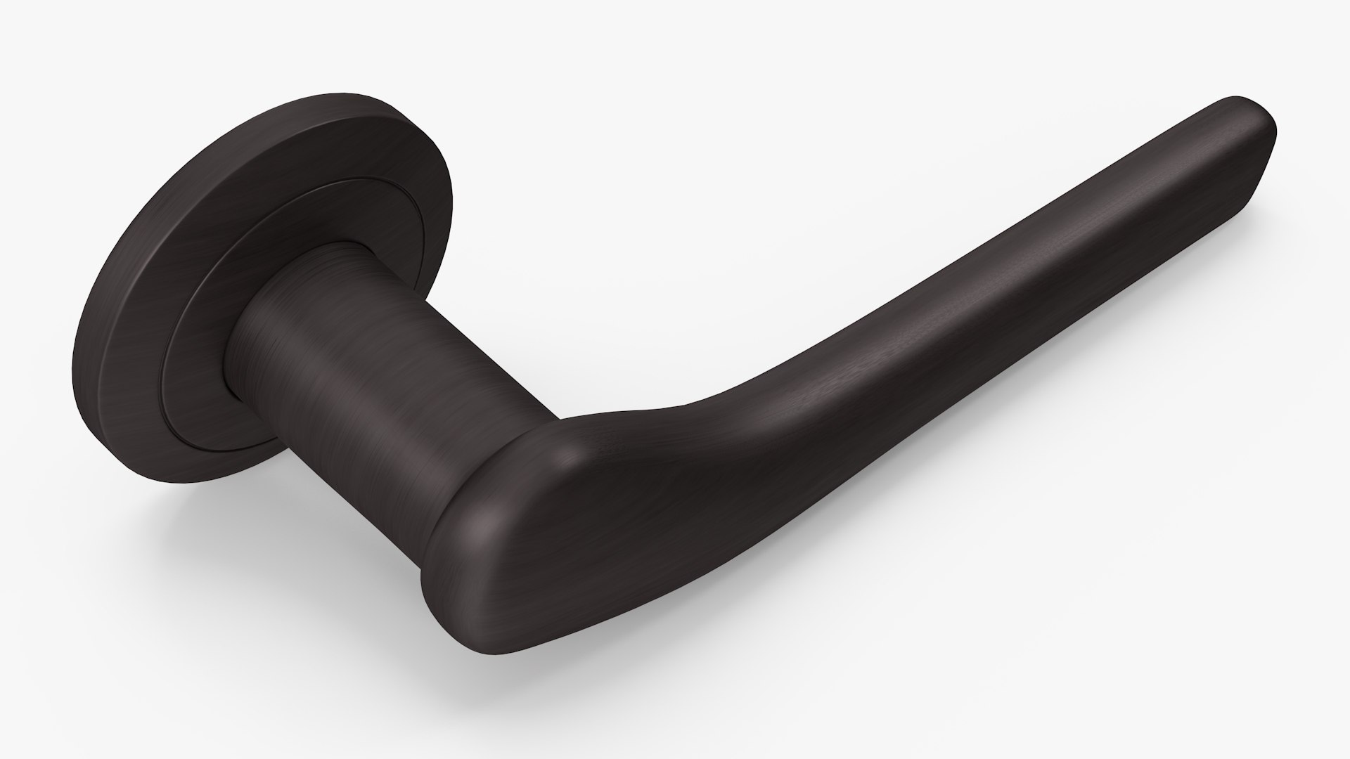 Dark Bronze Curved Door Handles 3D model preview
