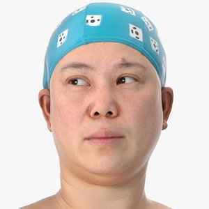 3D Mei Human Head Eyes Turn Left AU61 Clean Scan model