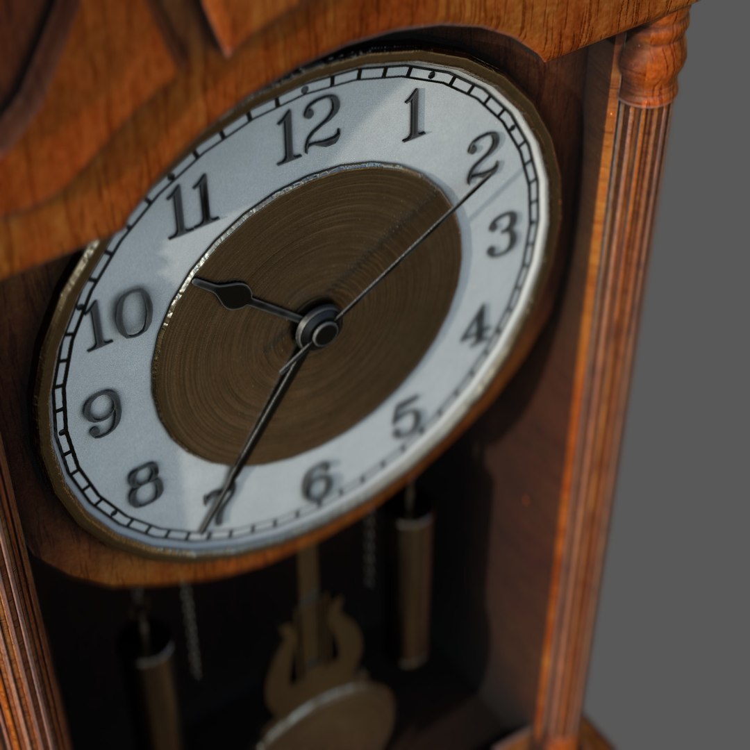 3D Model Wall Clock With Pendulum - TurboSquid 2189275