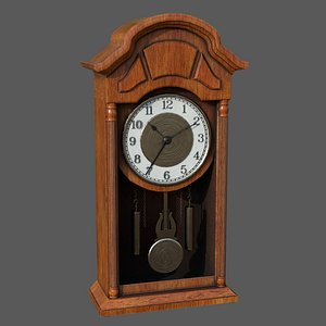 3D model Wall clock with pendulum