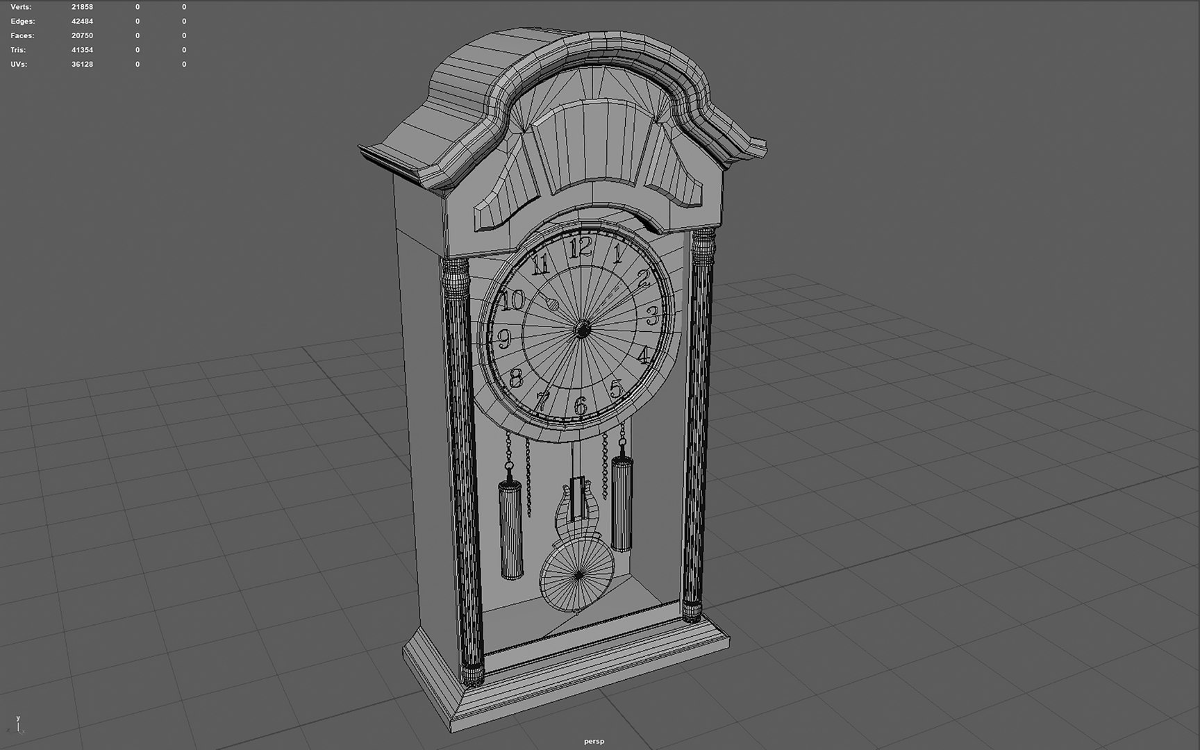 3D Model Wall Clock With Pendulum - TurboSquid 2189275