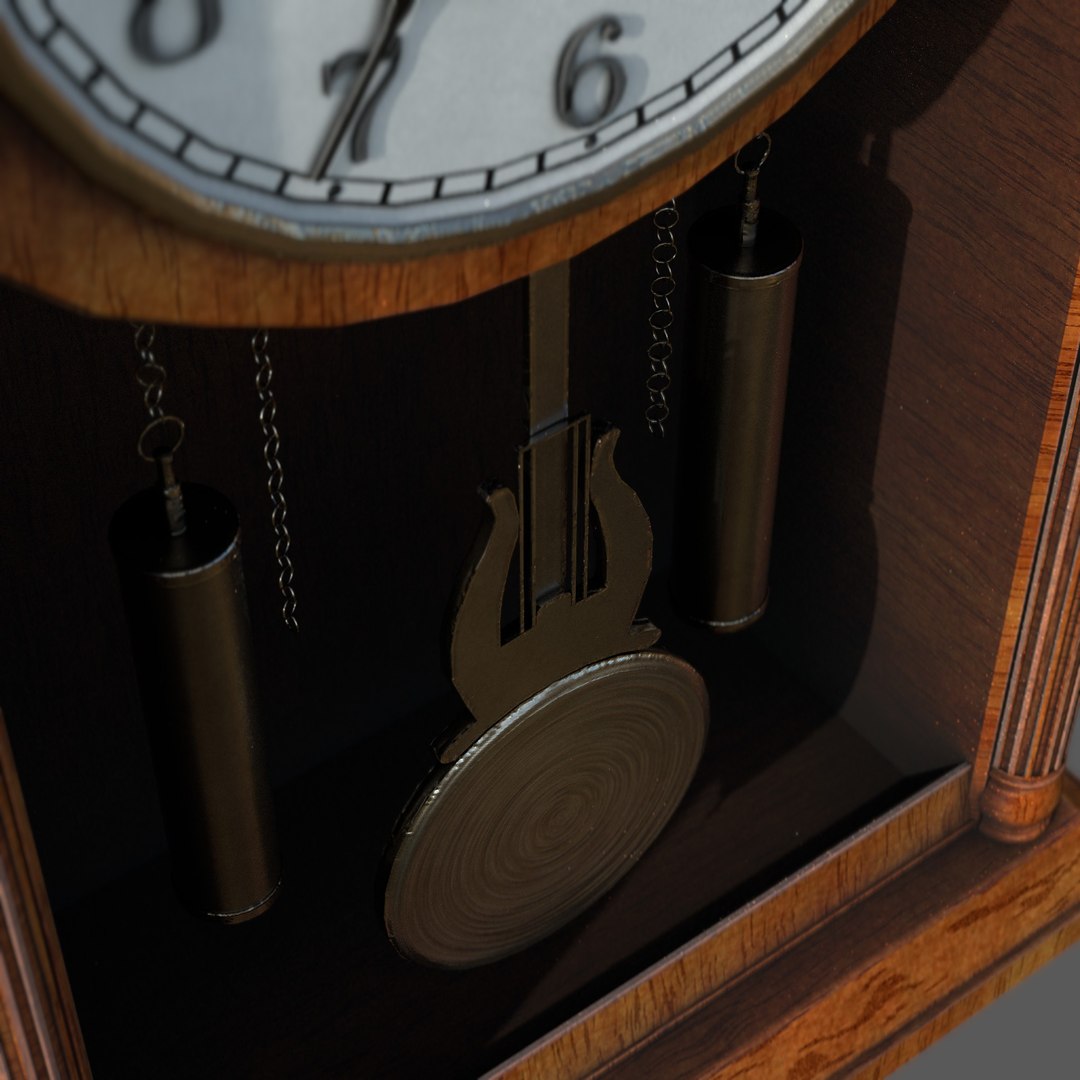 3D Model Wall Clock With Pendulum - TurboSquid 2189275