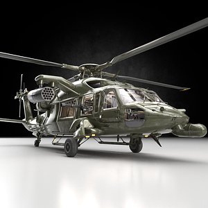 helicopter heli guns 3D model