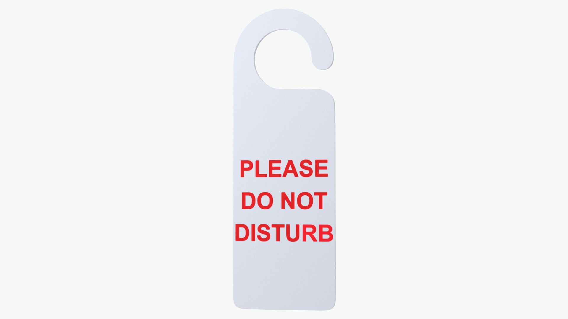 Door Hanger Tag Do Not Disturb White Red 3D model preview