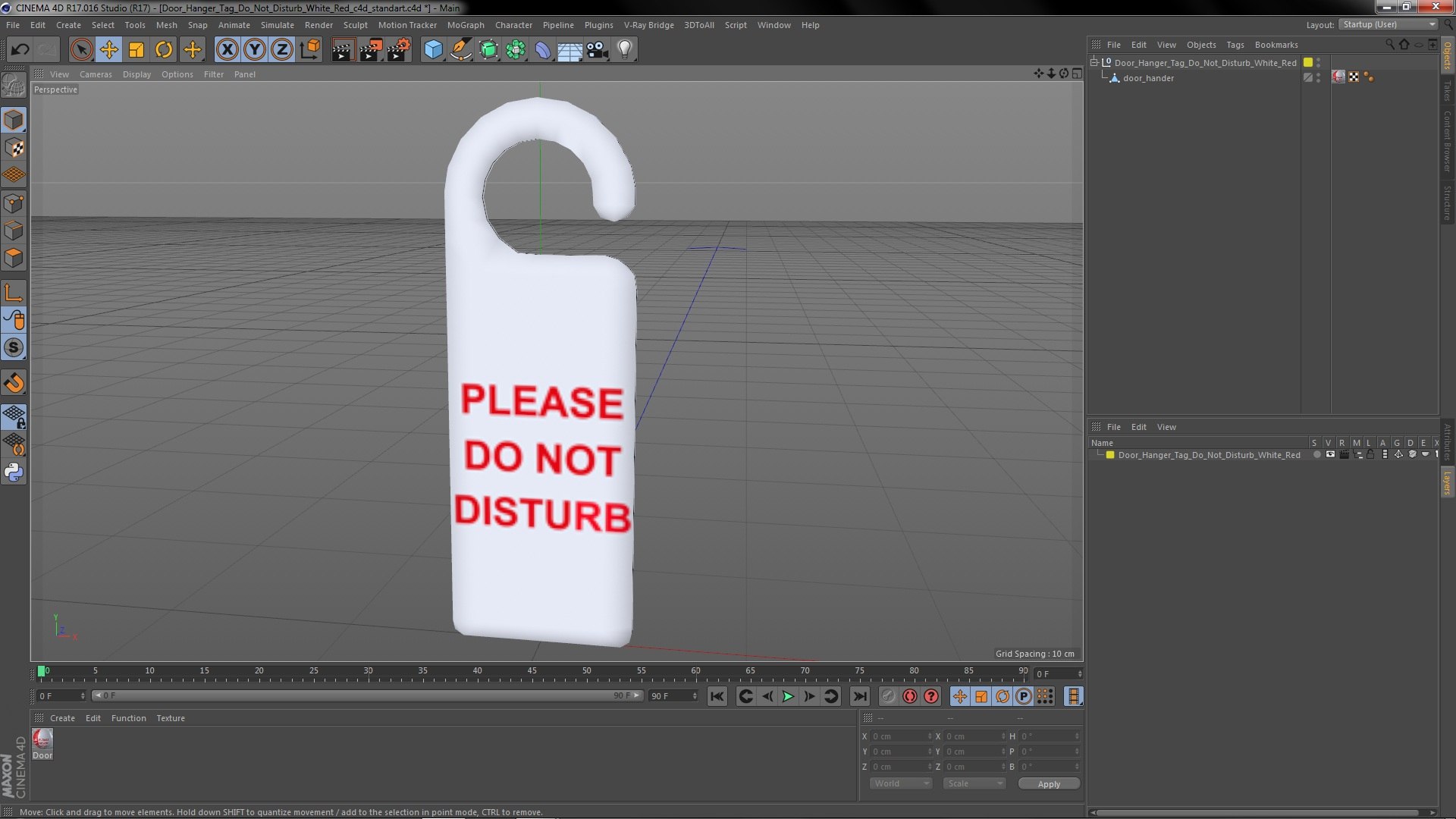 Door Hanger Tag Do Not Disturb White Red Model - TurboSquid 1891246