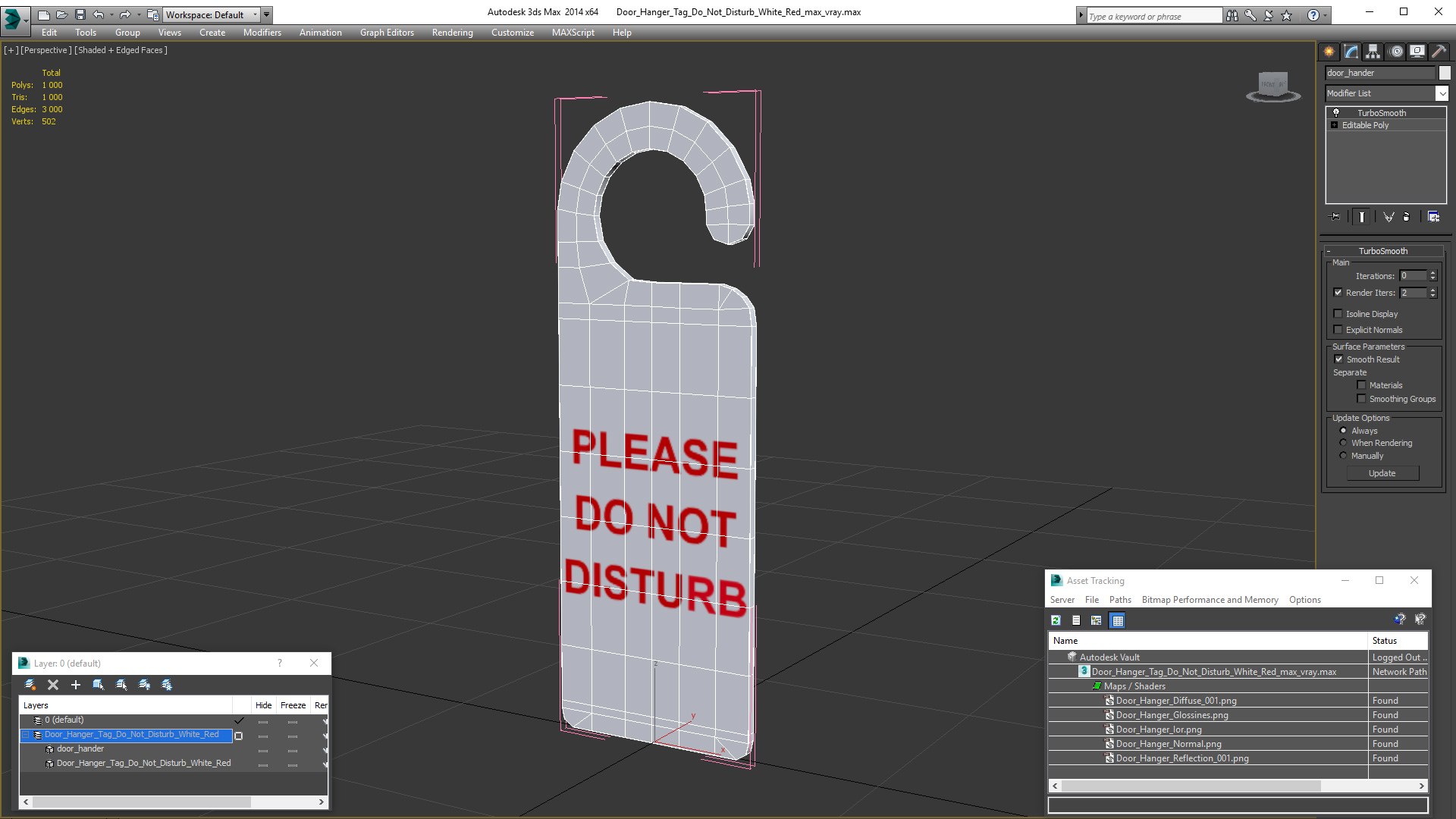 Door Hanger Tag Do Not Disturb White Red Model - TurboSquid 1891246