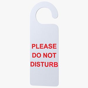 Door Hanger Tag Do Not Disturb White Red model