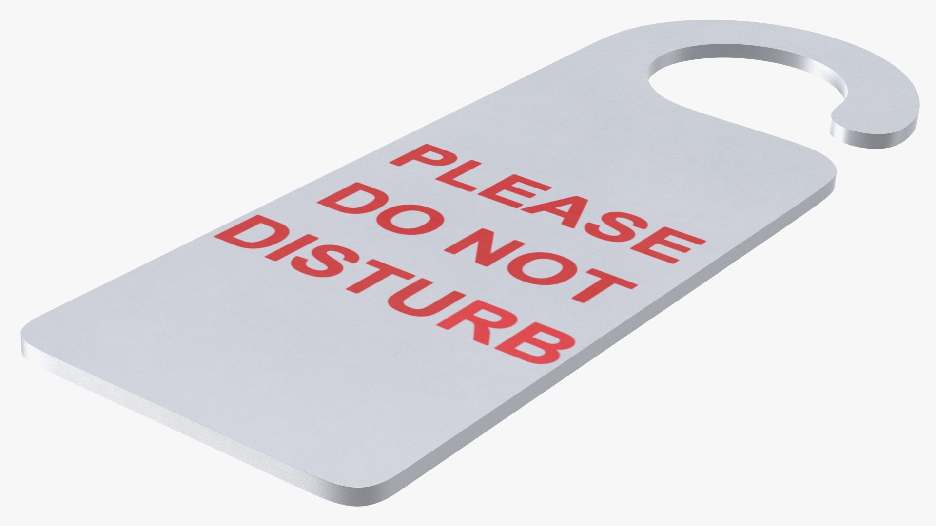 Door Hanger Tag Do Not Disturb White Red Model - TurboSquid 1891246