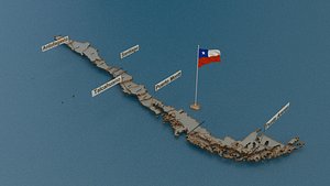 Chile detailed Map with Animated Flag