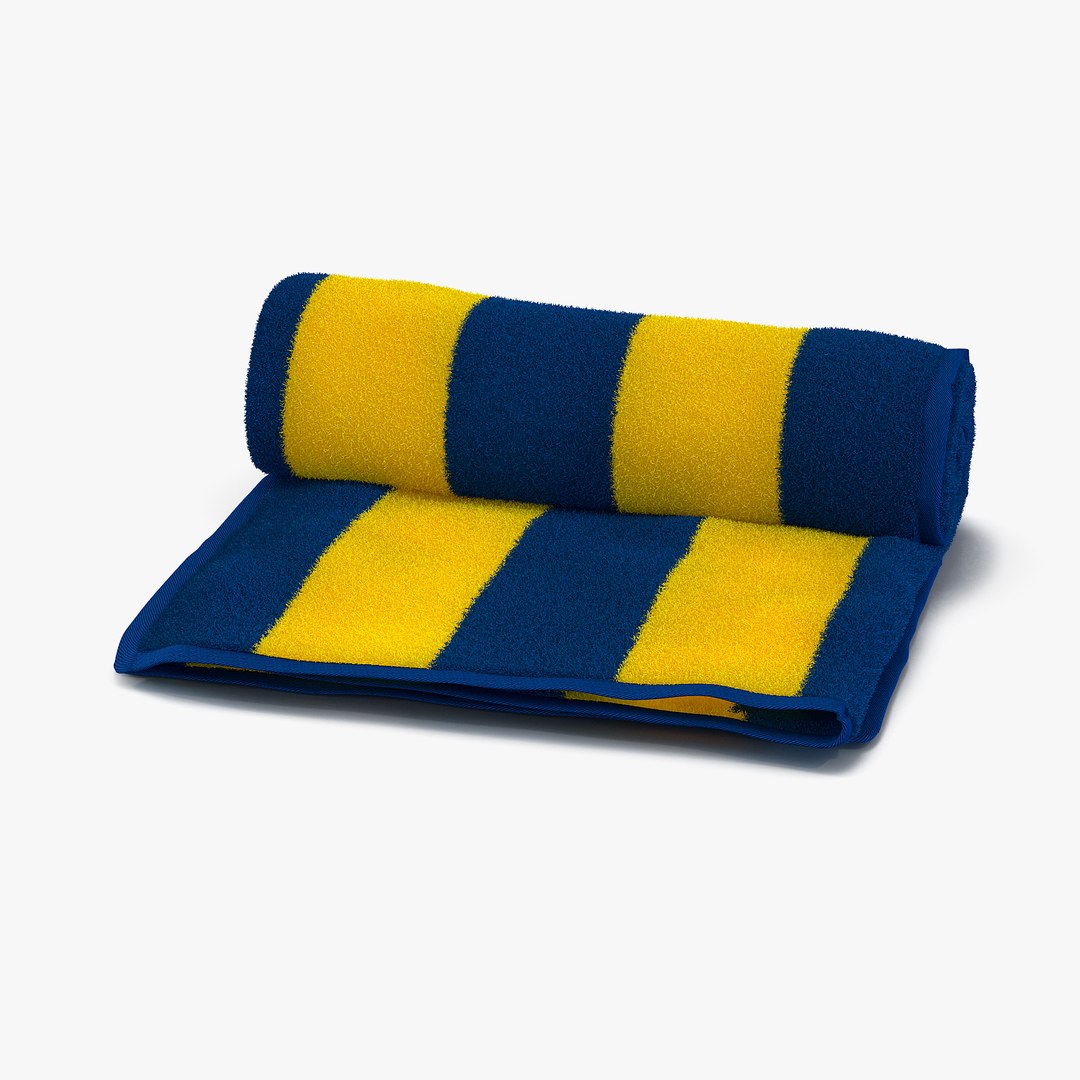 Beach Towel Yellow 3D model preview