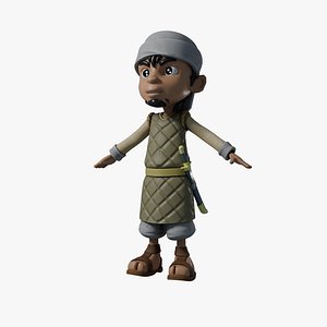 3D Arabic Rigged Character 3d Model model