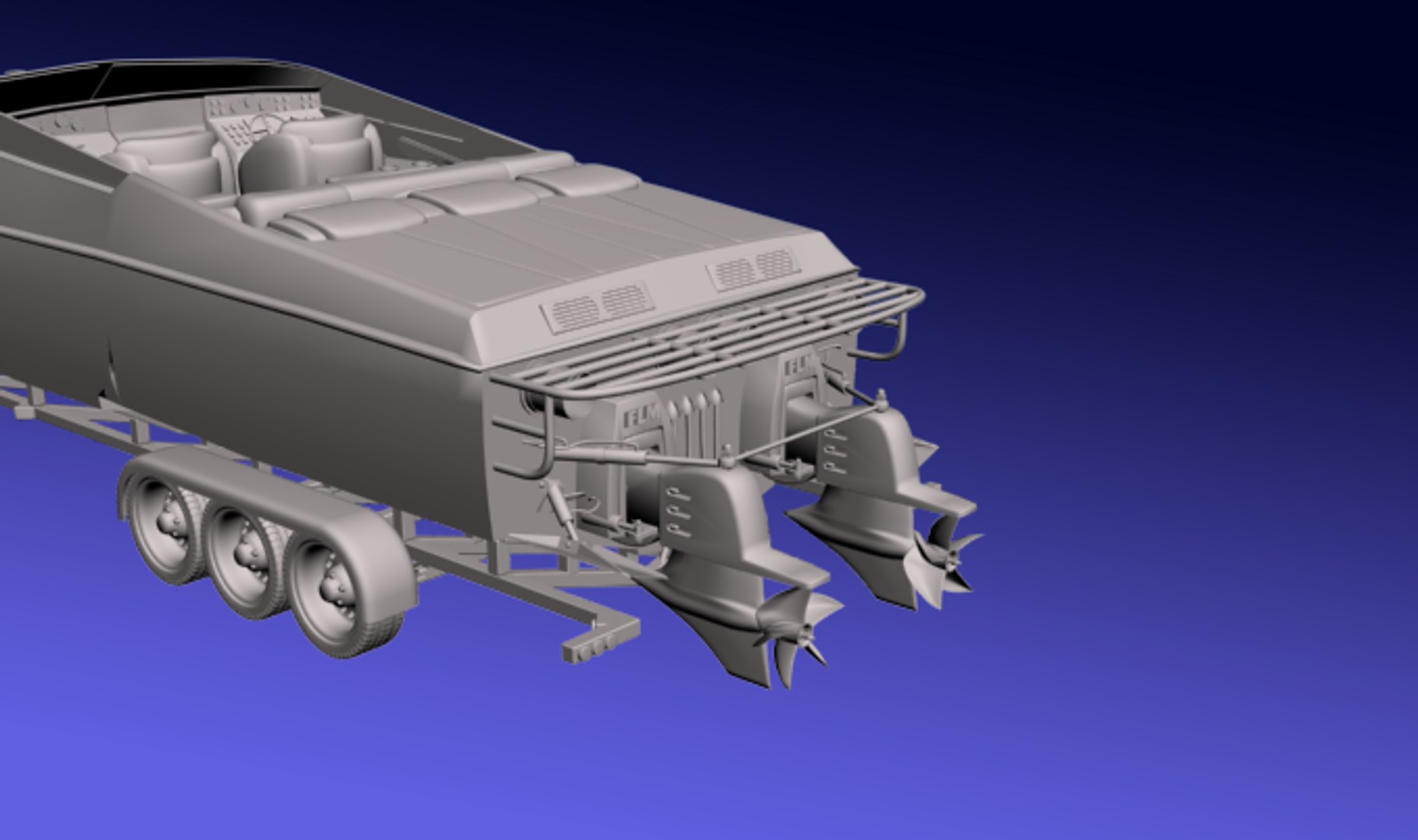 3d Race Boat Model