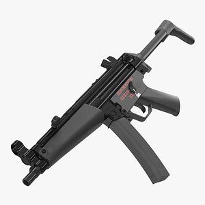MP5A3 with Retractable Stock 3D Model